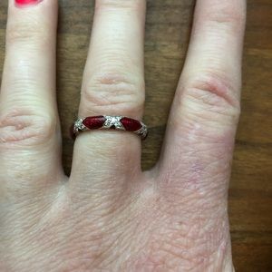 Vintage Tacori 14kt diamond and enamel ring